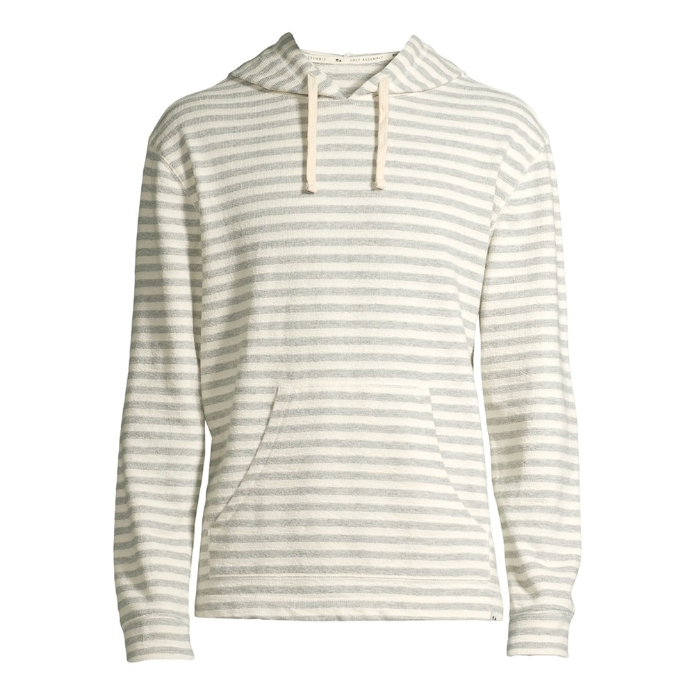 Free Assembly Men's Long Sleeve Stripe Hoodie